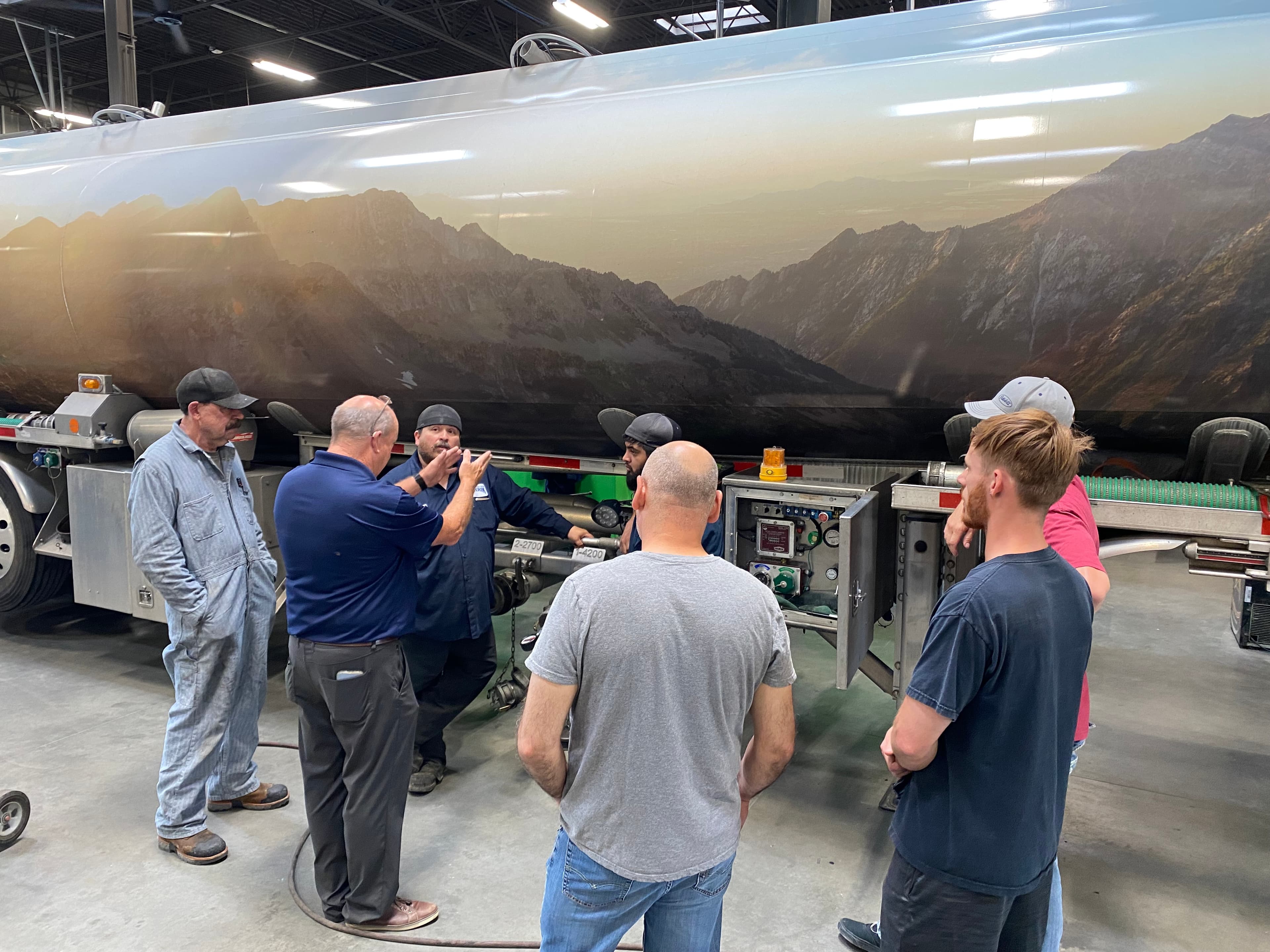 Registered inspector performing hands-on cargo tank testing