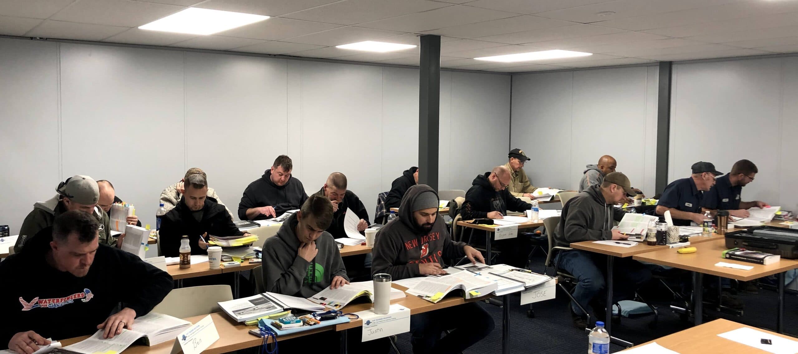 Students seated in a DOT Hazmat Transportation training class
